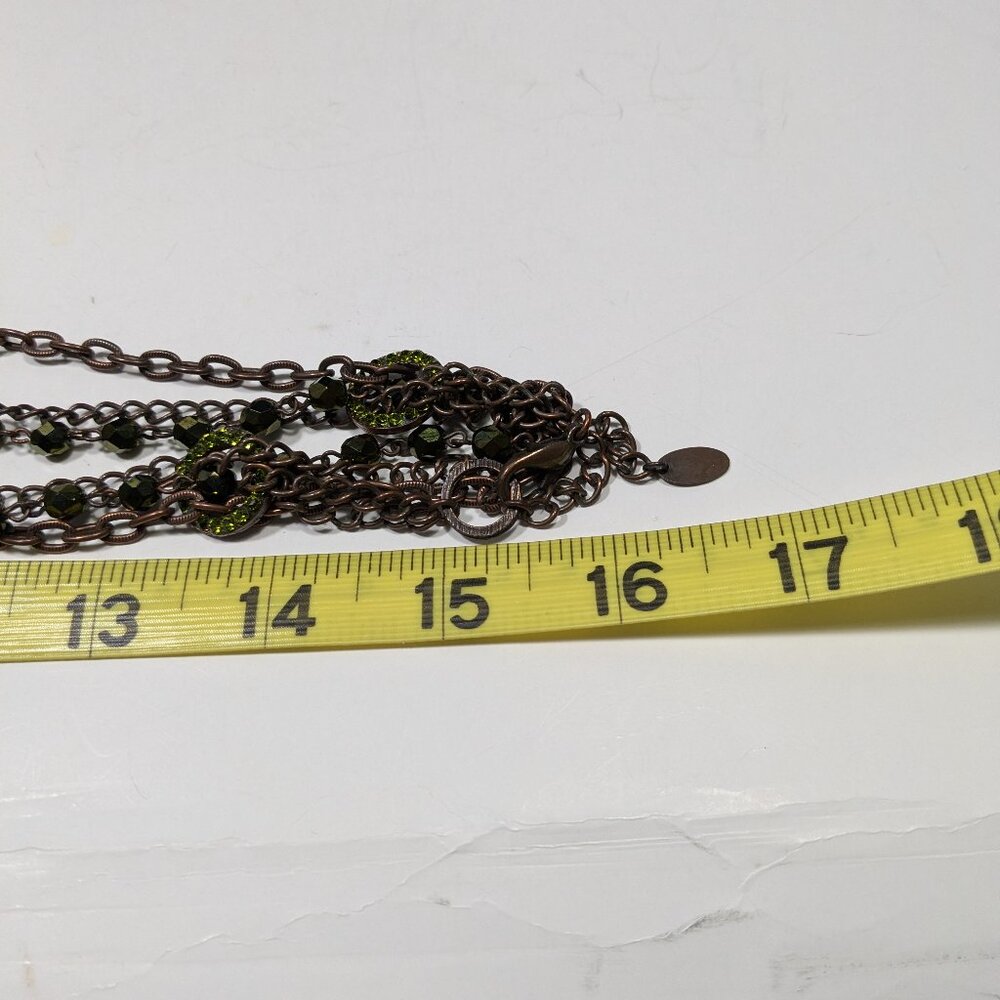 Seasonal Whispers Statement Necklace 3 Strand Faceted Stone Beads Pendant - Picture 6 of 8